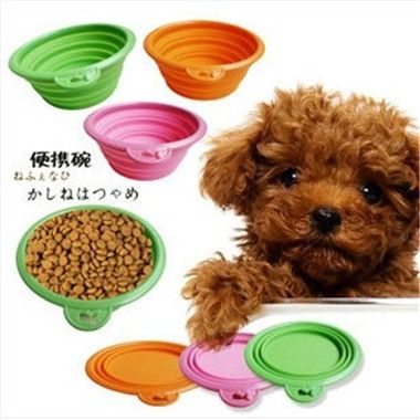 日用品 供應(yīng)硅膠寵物折疊外出水碗 狗碗 伸縮式旅行寵物碗寵物食具
