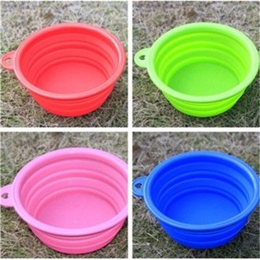 日用品 供應(yīng)硅膠寵物折疊外出水碗 狗碗 伸縮式旅行寵物碗寵物食具原始圖片2