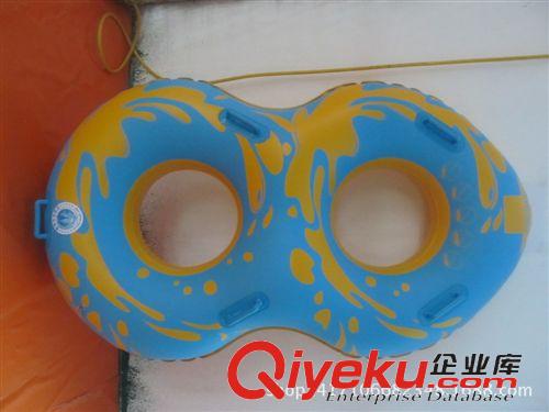 游泳圈 加厚耐磨充氣劃水圈 拖拉型pvc充氣雙人劃水圈 廠家直銷批發(fā)