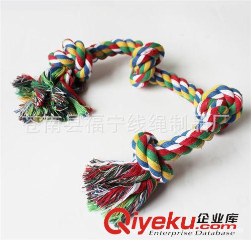 寵物玩具 供應棉繩四結 寵物玩具 狗狗潔齒磨牙棒玩具磨牙潔牙啃咬健齒加工