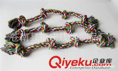 寵物玩具 供應棉繩四結 寵物玩具 狗狗潔齒磨牙棒玩具磨牙潔牙啃咬健齒加工原始圖片3