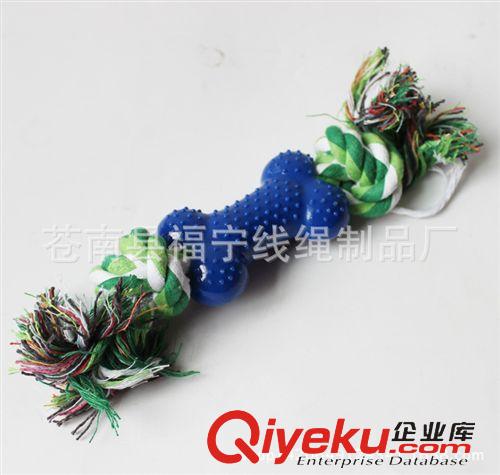寵物玩具 熱銷寵物用品 寵物棉繩玩具 雙結棉繩加骨頭繩結玩具來圖加工