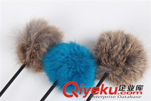 寵物玩具 貓咪寵物玩具 兔毛發(fā)聲小球逗貓棒 貓咪互動玩具逗貓球逗貓桿原始圖片2