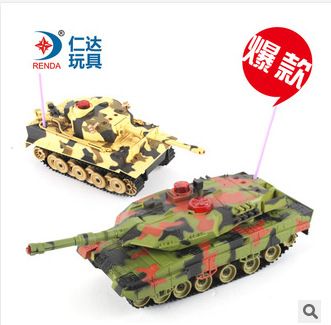 遙控玩具 廠家直銷遙控對戰(zhàn)坦克 遙控紅外線兩只禮盒裝坦克玩具 軍事模型原始圖片2