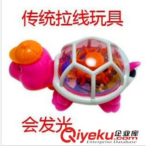 拉線發條玩具 供應批發拉線發光烏龜 一拉就跑 閃光玩具廠家直銷 2元店玩具批發