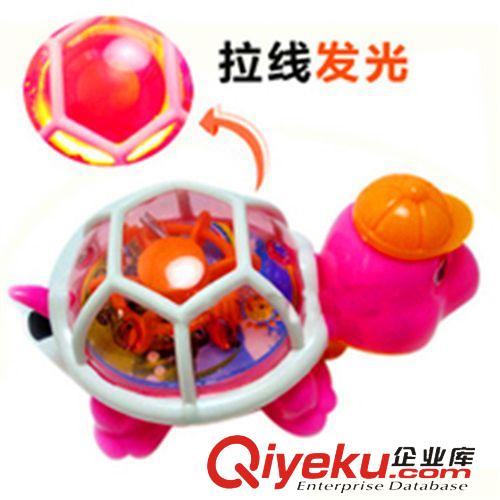拉線發條玩具 供應批發拉線發光烏龜 一拉就跑 閃光玩具廠家直銷 2元店玩具批發