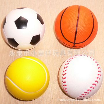 PU球、PU玩具、彈力球 促銷禮品玩具，時(shí)尚PU玩具球（6.3CM）籃球 棒球 足球 網(wǎng)球