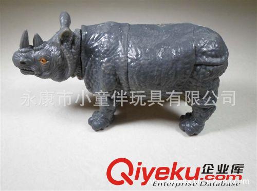 注塑塑料玩具 2013流行產(chǎn)品23款PVC注塑仿真動物，大小犀牛，高度仿真，外貿(mào)