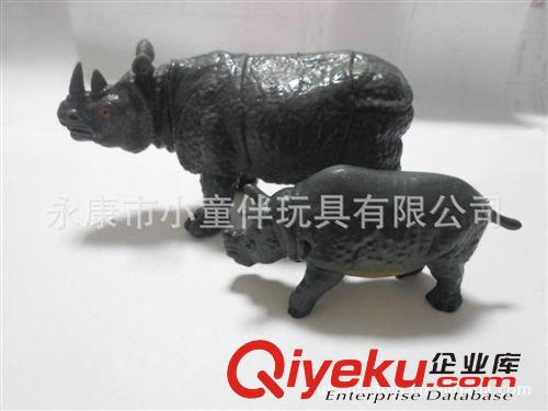 注塑塑料玩具 2013流行產(chǎn)品23款PVC注塑仿真動物，大小犀牛，高度仿真，外貿(mào)