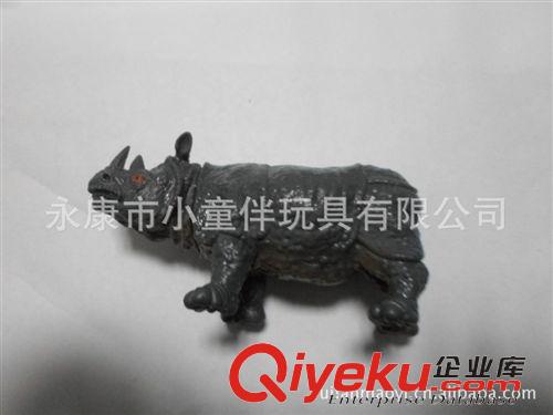 注塑塑料玩具 2013流行產(chǎn)品23款PVC注塑仿真動物，大小犀牛，高度仿真，外貿(mào)