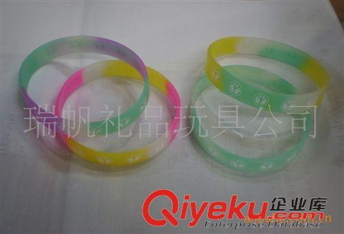 硅膠手鏈、手環(huán)、橡皮筋 促銷禮品硅膠手環(huán)，和平標志夜光彩色硅膠手環(huán)原始圖片2
