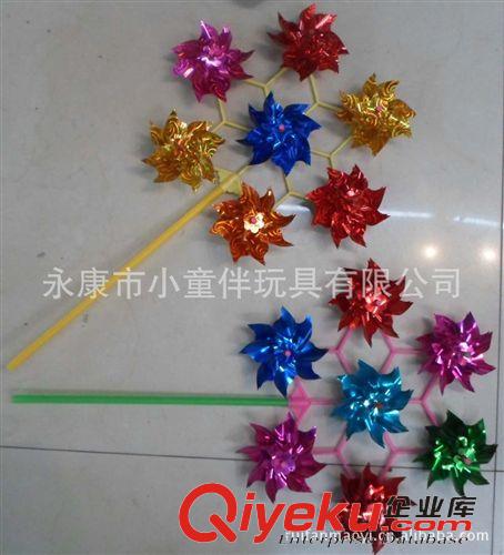 風(fēng)車 兒童玩具風(fēng)車，六角星鐳射風(fēng)車，七彩風(fēng)車玩具原始圖片2