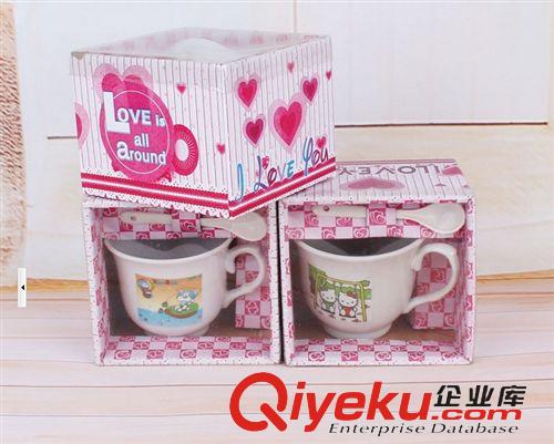 工藝品類 單個(gè)陶瓷禮品杯 帶勺 咖啡杯 2元店專批 兩元店貨源 廠家直銷原始圖片2