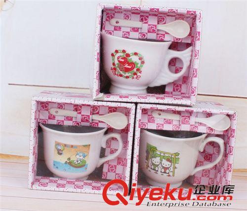 工藝品類 單個(gè)陶瓷禮品杯 帶勺 咖啡杯 2元店專批 兩元店貨源 廠家直銷原始圖片3