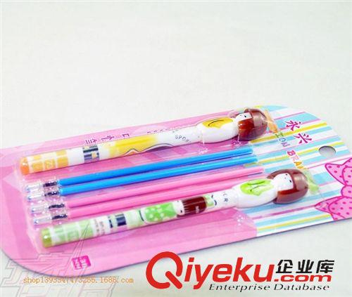 辦公  文具 卡裝可愛卡通中性筆 2支筆+4支芯 浪漫情侶筆 2元店專批 廠家直銷原始圖片3