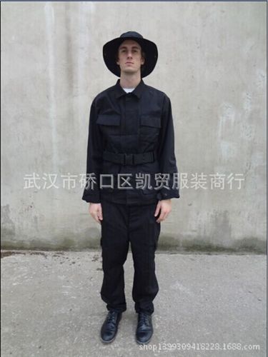 外軍迷彩服 廠價直銷 美軍一代外軍外貿(mào)戶外運(yùn)動服裝BDU 黑色軍迷服T/C6535