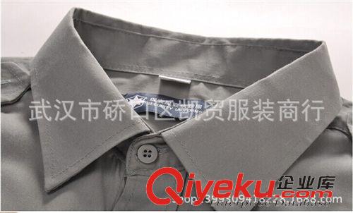 保安服 廠價(jià)直銷 批發(fā)新款長袖平紋 保安灰色長袖襯衫 襯衣原始圖片3