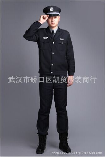 保安服 廠價(jià)直銷批發(fā)老式春秋款藏青保安夾克款套服酒店社區(qū)保安服原始圖片2