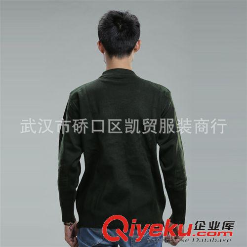 保暖系列 新品批發專用絲光羊毛衫春秋保暖軍迷男裝圓領羊毛衫一件代發原始圖片3