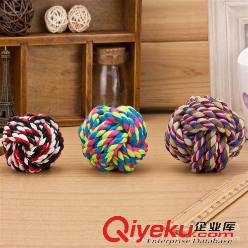  寵物玩具 寵物玩具批發(fā)咬繩磨牙耐咬繩結(jié)球?qū)櫸锩蘩K球潔齒繩 中號(hào)直徑7cm原始圖片2