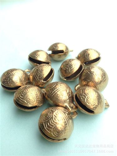  寵物飾品 寵物用品 現貨批發特色狗鈴鐺/寵物掛飾/古法虎頭紋銅鈴鐺 1.6CM
