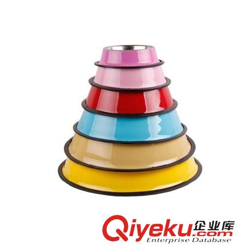 狗碗  飲水器  食具 30cm彩色不銹鋼防滑狗碗|環(huán)保md寵物食盆原始圖片2