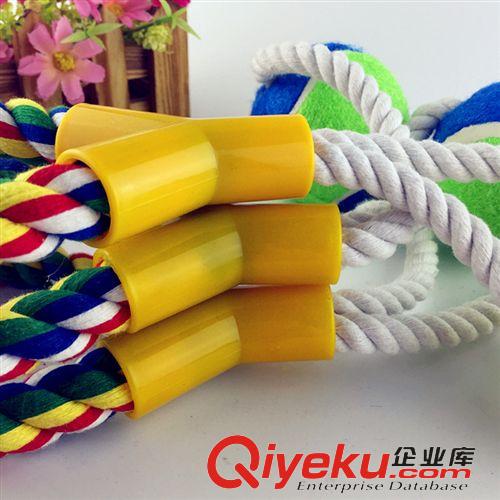  寵物玩具 寵物用品 棉繩啃咬玩具　貓狗玩具 拉環(huán)V字加球狗咬繩原始圖片2