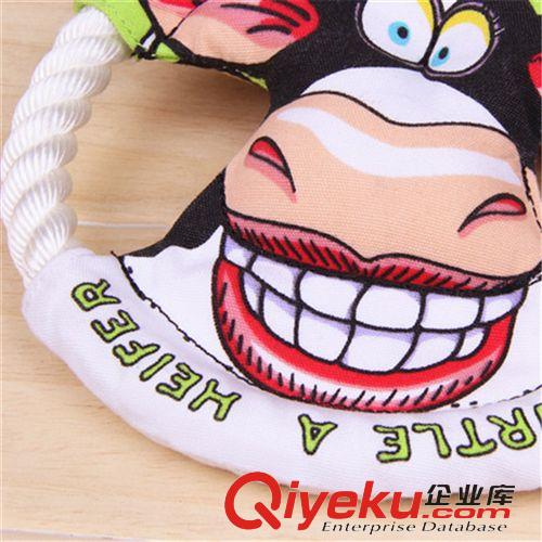  寵物玩具 美國fatcat寵物玩具 狗狗訓(xùn)練飛盤玩具 公牛奶牛飛碟 啃咬小牛頭原始圖片3