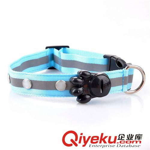 寵物項圈 牽引繩 寵物用品現(xiàn)貨批發(fā) 2.5cm寬度尼龍燈帶發(fā)光項圈 寶石發(fā)光狗狗項圈原始圖片2