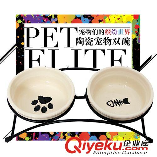 寵物日用 新品寵物陶瓷碗 廠家直銷(xiāo)狗貓碗 外貿(mào)批發(fā)可愛(ài)貓咪造型  5331