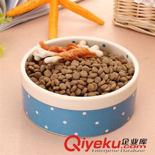 寵物日用 淘寶爆款 波點(diǎn)高級(jí)陶瓷寵物碗 寵物食盆 貓咪用品 情侶款狗碗5325原始圖片2