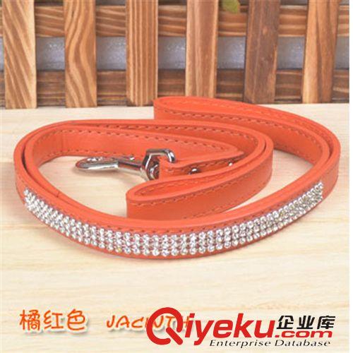 元旦好禮 清倉 寵物用品帶鉆PU皮牽引帶 狗狗牽引繩 現(xiàn)貨銷售原始圖片3