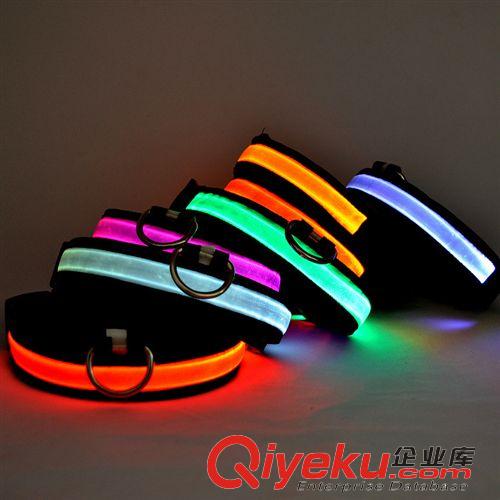 發光項圈、牽引繩、胸背√ 寵物用品 LED發光狗胸背帶 中大型犬夜光狗繩 狗背帶廠家直銷