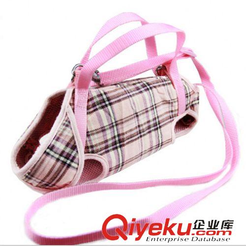 熱銷推薦 時尚格子尼龍寵物胸背帶背心式牽引帶 貴賓泰迪小型犬戶外牽引繩