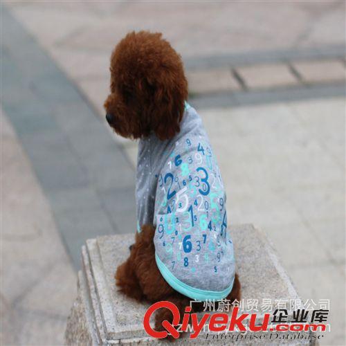 寵物衣服春夏裝 批發寵物衣服春夏小型犬泰迪貴賓比熊通用兩腳T恤衫 數字時代原始圖片3