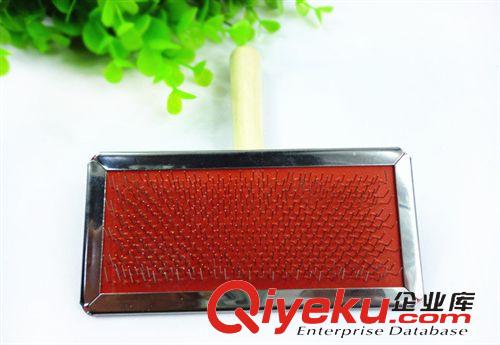 寵物日用品 14*12CM大號(hào)木柄針梳子 貓狗梳 寵物梳子木柄針梳 貓狗針梳 促銷原始圖片2
