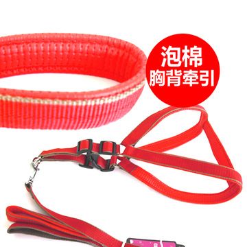 牽引繩項圈 2.5大型犬用寵物胸背帶 舒適軟襯丙綸泡棉牽引繩 三色 牽帶原始圖片2