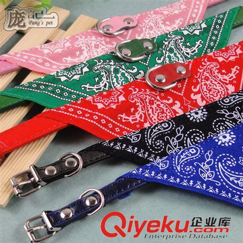 鏈子牽繩 PU項(xiàng)圈+三角巾 小型犬貓 印花圍巾 大小號(hào) 狗項(xiàng)圈原始圖片3