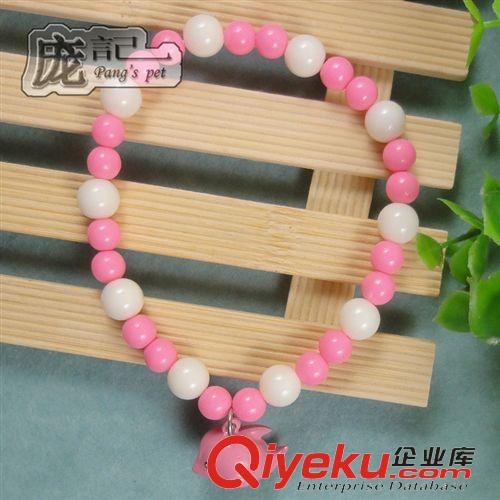 鏈子牽繩 糖果串珠項(xiàng)鏈+卡通鈴鐺 寵物吊墜 狗吊墜 適合女生用 小號(hào)原始圖片3