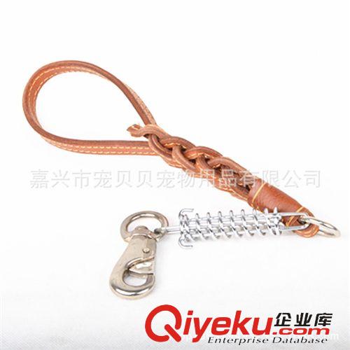 寵物牽引繩 廠家直銷優(yōu)質(zhì)真牛皮寵物狗帶緩沖器牽引繩牛皮牽引繩寵物用品原始圖片3