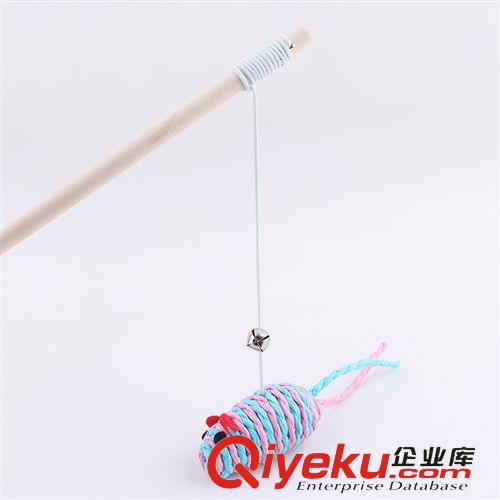 皮皮淘-喵星人專區(qū) 寵物用品批發(fā) 皮皮淘貓玩具 彈性塑料帶銀絲彩色羽毛逗貓棒DM-21