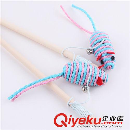 皮皮淘-喵星人專區(qū) 寵物用品 現(xiàn)貨批發(fā) 皮皮淘貓玩具 長繩鈴鐺老鼠逗貓棒DM-70 40cm