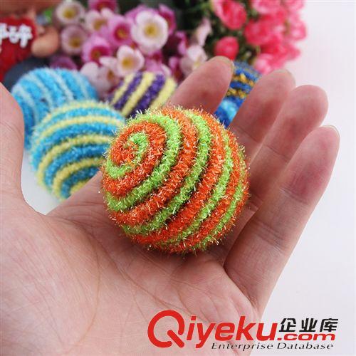 皮皮淘-喵星人專區 現貨批發 皮皮淘寵物玩具 彈力繩圓球TA-11  沙沙聲 4.5cm原始圖片2