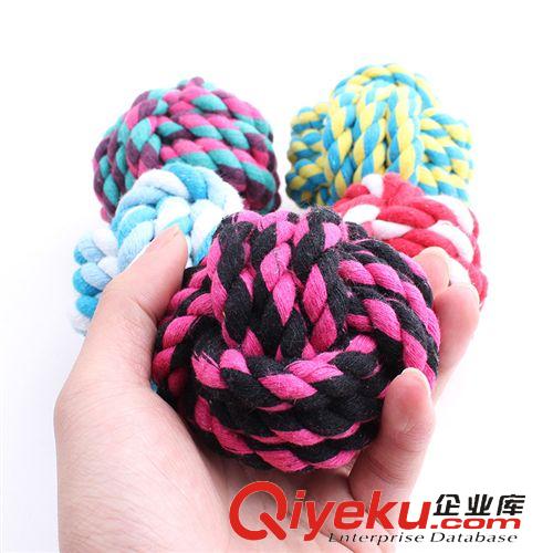 皮皮淘-寵物玩具 廠家直銷寵物棉繩玩具 棉繩編織球 寵物狗玩具 7CM 中號原始圖片2
