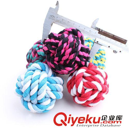 皮皮淘-寵物玩具 廠家直銷寵物棉繩玩具 棉繩編織球 寵物狗玩具 7CM 中號原始圖片3