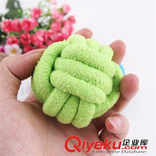 皮皮淘-寵物玩具 寵物玩具現貨批發 皮皮淘新款糖果色棉繩編織球 小號 6cm原始圖片3
