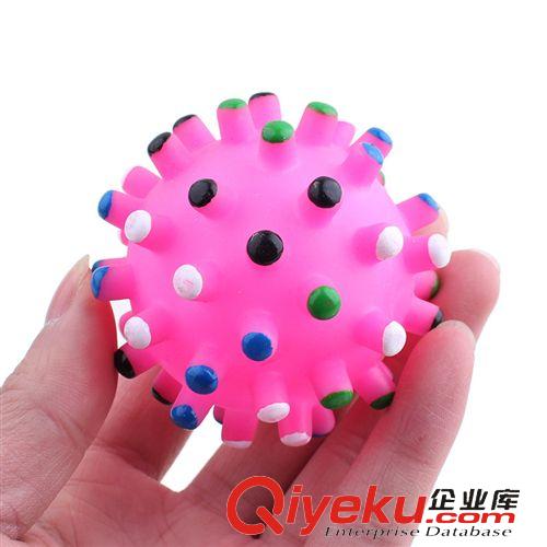 皮皮淘-寵物玩具 寵物用品全場現貨 寵物玩具混批 搪膠發聲小刺球  7CM原始圖片3