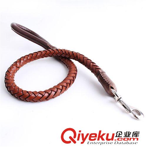 皮皮淘牽引系列 妙寵批發(fā) 牛皮編織圓帶大型犬牽引帶 zp牽引繩 牛皮牽引繩原始圖片3