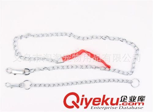 皮皮淘牽引系列 義烏廠家直銷 鍍鉻寵物防咬狗狗鏈子 鐵鏈帶脖圈  長120CM原始圖片2