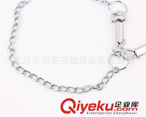 皮皮淘牽引系列 義烏廠家直銷 鍍鉻寵物防咬狗狗鏈子 鐵鏈帶脖圈  長120CM原始圖片3